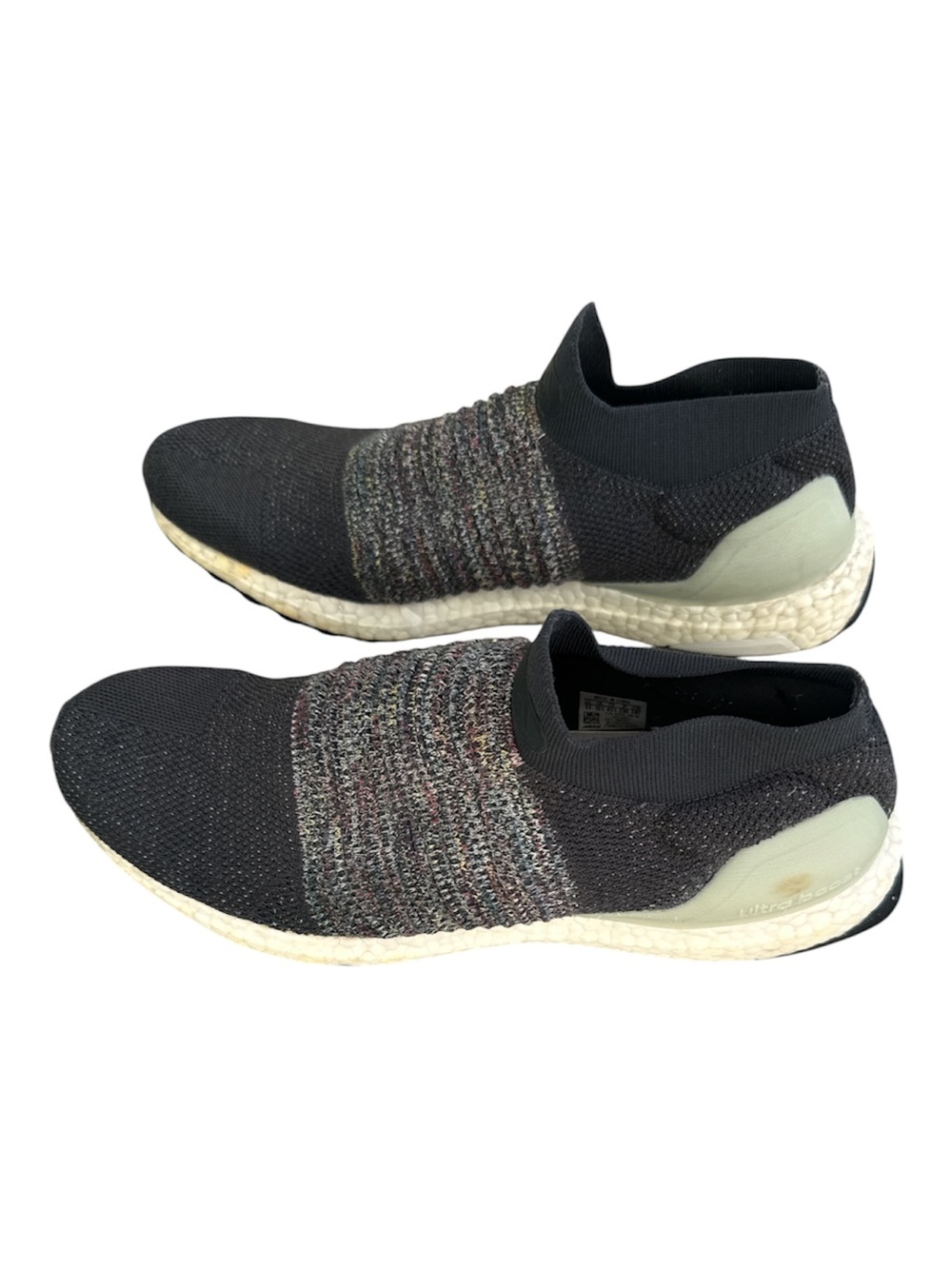 adidas Slip-On Knit Sneakers in Black with Multicolor Knit
